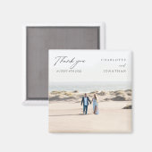 Classic Elegant Photo Wedding Favors Bedankt Magneet (Voorkant / Achterkant)