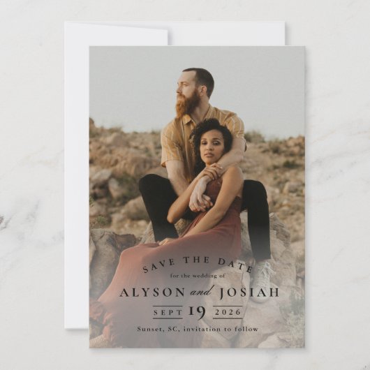 Classic Elegant Photo Wedding Save The Date (Voorkant)