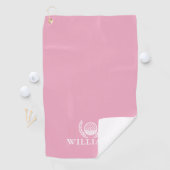 Classic Elegant Pink Personalized Name Monogram Golfhanddoek (Insitu)