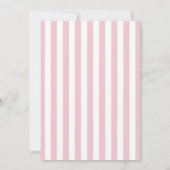 Classic Elegant Pink Stripes Girl Baby Shower Kaart (Achterkant)