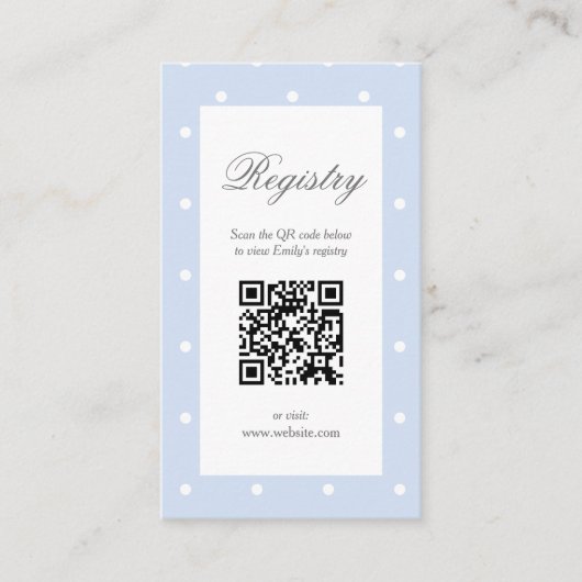 Classic Elegant Polka Dot Boy Baby shower Registry Informatiekaartje (Voorkant)