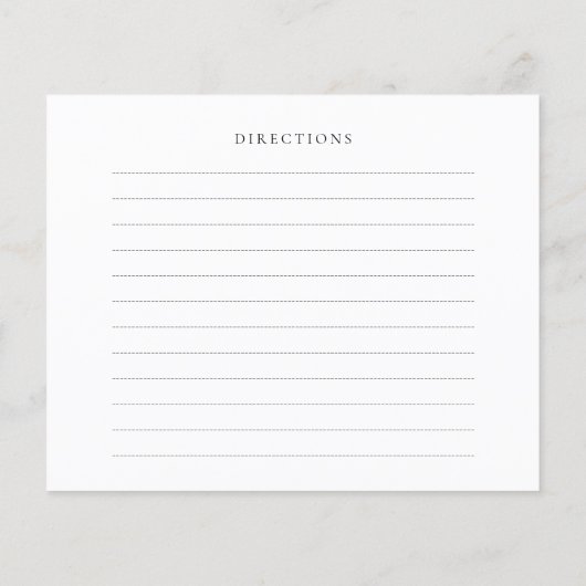 Classic Elegant Recept Kaart (Achterkant)