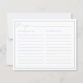 Classic Elegant Recipe Cards