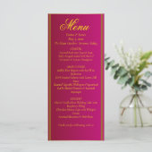 Classic & Elegant Red and Gold Wedding Menu Card (Staand voorkant)