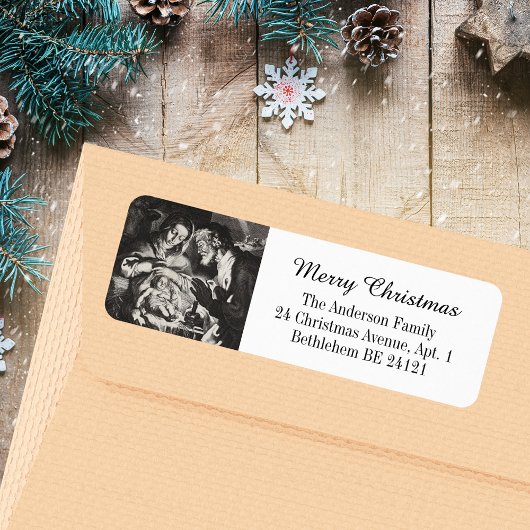 Classic Elegant Religieus Christelijk Heilig Kerst Etiket