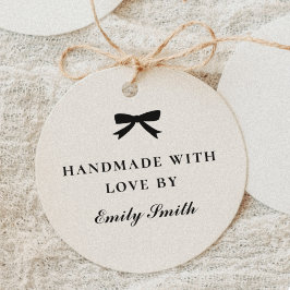 Classic Elegant Ribbon Bow Handmade with Love by Rubberstempel