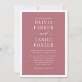 Classic Elegant Roos Gold Minimalist Wedding Kaart (Voorkant)