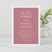 Classic Elegant Roos Gold Minimalist Wedding Kaart (Staand voorkant)