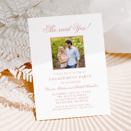 Classic Elegant Roos Gold Wedding Engagement Party Kaart