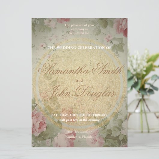 Classic Elegant  Roze Rozen Waterverf (Staand voorkant)