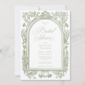 Classic Elegant Sage Arch Floral Bridal Shower Kaart (Voorkant)