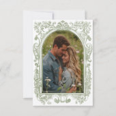 Classic Elegant Sage Arch Frame Photo Wedding Save The Date (Achterkant)