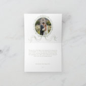 Classic Elegant Sage Floral Frame Photo Wedding Bedankkaart (Binnen)