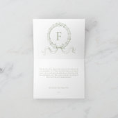 Classic Elegant Sage Green Floral Frame Wedding Bedankkaart (Binnen)