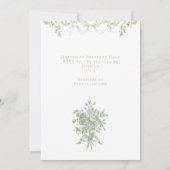 Classic Elegant Sage Oval Ribbon Bridal Shower Kaart (Achterkant)