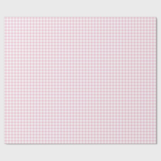 Classic Elegant Schattige Roze Gingham Meisje Baby Cadeaupapier (Vlak)