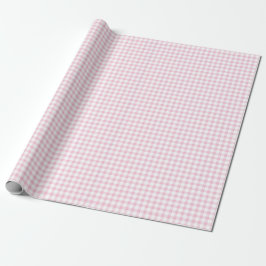 Classic Elegant Schattige Roze Gingham Meisje Baby Cadeaupapier