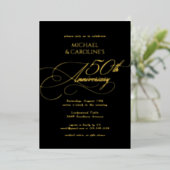 Classic Elegant Script 50th Wedding Jubileum Folie Uitnodiging (Staand Voorkant)