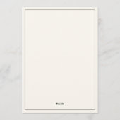 Classic elegant script black and ivory wedding kaart (Achterkant)