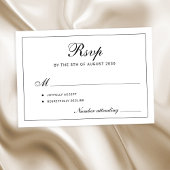 Classic elegant script black and white wedding RSVP kaartje