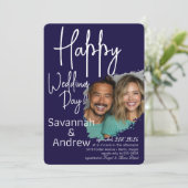 Classic Elegant Script bruiloft uitnodiging (Staand voorkant)