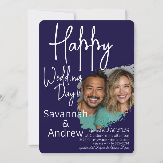 Classic Elegant Script bruiloft uitnodiging (Voorkant)