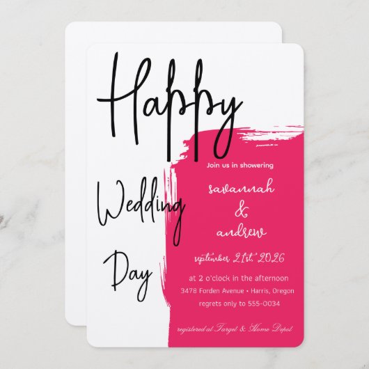 Classic Elegant Script bruiloft uitnodiging (Voorkant / Achterkant)