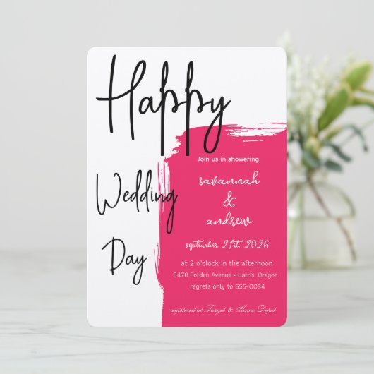 Classic Elegant Script bruiloft uitnodiging (Staand voorkant)