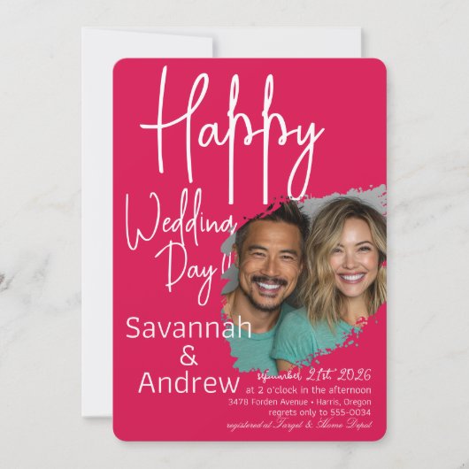 Classic Elegant Script bruiloft uitnodiging (Voorkant)