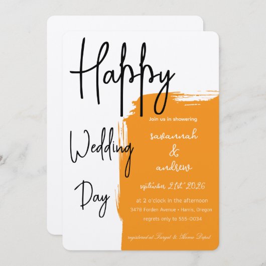 Classic Elegant Script bruiloft uitnodiging (Voorkant / Achterkant)