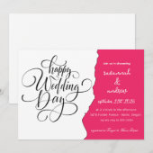 Classic Elegant Script bruiloft uitnodiging (Voorkant / Achterkant)