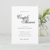 Classic Elegant Script Couple Shower Invitation Kaart (Staand voorkant)