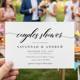 Classic Elegant Script Couples Vrijgezellenfeest Kaart