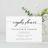 Classic Elegant Script Couples Vrijgezellenfeest Kaart (Staand voorkant)