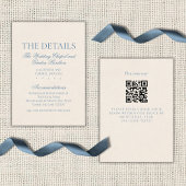 Classic Elegant Script Dusty Blue Informatiekaartje