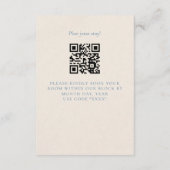 Classic Elegant Script Dusty Blue Informatiekaartje (Achterkant)