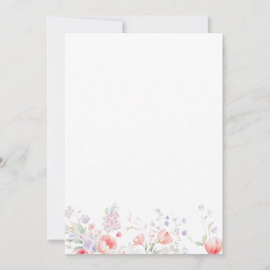 Classic elegant script floral retirement party kaart (Achterkant)