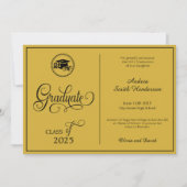 Classic Elegant Script Geen foto-Afstuderen Aankondiging (Voorkant)