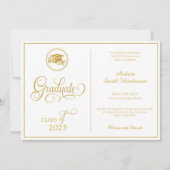 Classic Elegant Script Geen foto-Afstuderen Aankondiging (Voorkant)