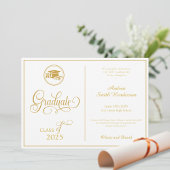 Classic Elegant Script Geen foto-Afstuderen Aankondiging