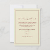 Classic Elegant Script Ivory Cream Wedding Photo Bedankkaart (Achterkant)