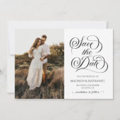 Classic Elegant Script Minimalistische Afbeelding Save The Date (Voorkant)