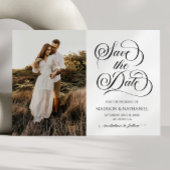 Classic Elegant Script Minimalistische Afbeelding Save The Date