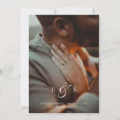 Classic Elegant Script Monogram Two Sided Photo Save The Date (Voorkant)