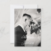 Classic Elegant Script Photo Wedding Save the Date (Achterkant)