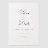 Classic Elegant Script Photo Wedding Save the Date Vellum Uitnodigingen (Voorkant)