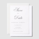 Classic Elegant Script Photo Wedding Save the Date Vellum Uitnodigingen (Offset)
