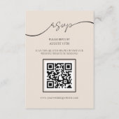 Classic Elegant Script QR Code Bruiloft RSVP Kaart (Voorkant)