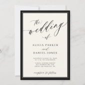 Classic elegant script QR code photo wedding Kaart (Voorkant)