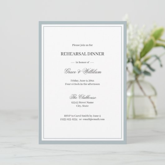 Classic Elegant Script repetitie diner uitnodiging (Staand voorkant)